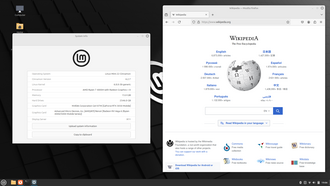 Επιφάνεια εργασίας Linux Mint 22 Wilma, αγγλική έκδοση.