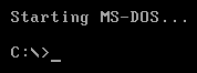 Εκκίνηση MS-DOS 6.22, μεταγενέστερη έκδοση του 1994, σε εξομοίωση QEMU.