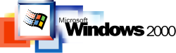 Λογότυπο Windows 2000. Οπτικό αναγνωριστικό της οικογένειας, όχι αυθεντική συσκευασία της πρώτης έκδοσης.